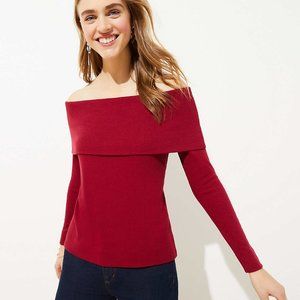 LOFT Women's NWT Ribbed Off The Shoulder Top